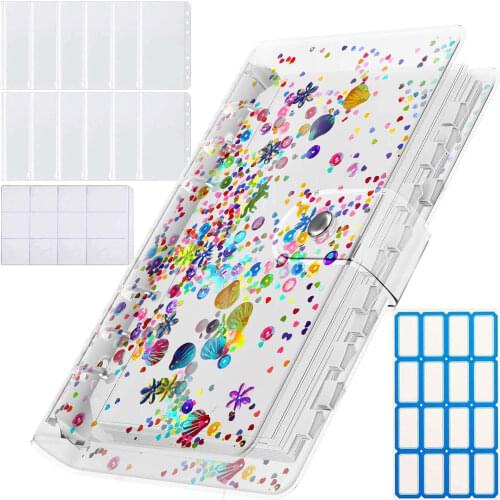 18Pcs A6 Shiny Binder Notebook Cover And 12pc Binder Pockets/4pc Binder Card/ Label Sticker for Cash Envelopes Bill Management