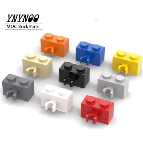 20Pcs/lot Bricks 30237 Brick Special 1x2 with One Vertical O Clip MOC Building Blocks Bricks Parts DIY Particels Toys Gifts