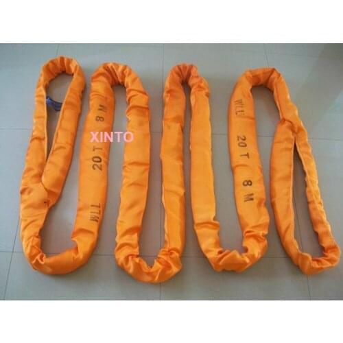 20TX1M--12M 6:1 High tensile Eye-eye soft round sling industrial grade lifting sling polyester fiber strap tree glass shipping