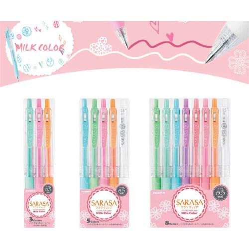 3pcs/5pcs/8pcs/box Zebra Sarasa Ballpoint Pen Multi Color Gel Pen 0.5mm Pens for Writing Drawing School Office Supply Stationery