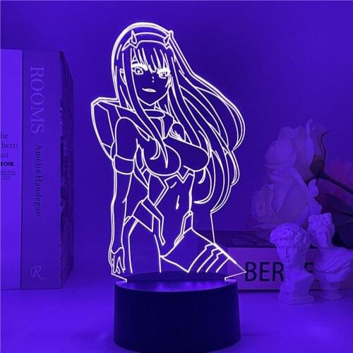 Anime Zero Two Dear Franks 3D Nightlight Led Night Light Girls Bedroom Lamp Xmas Lights Gift Neon Acrylic Table Lamp Custom Made