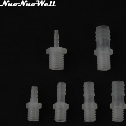 5pcs NuoNuoWell Food Grade M12 M14 M16 Male Thread to 4mm~14mm Hose Straight Connector Aquarium Fittings Air Pump Pipe Adapter