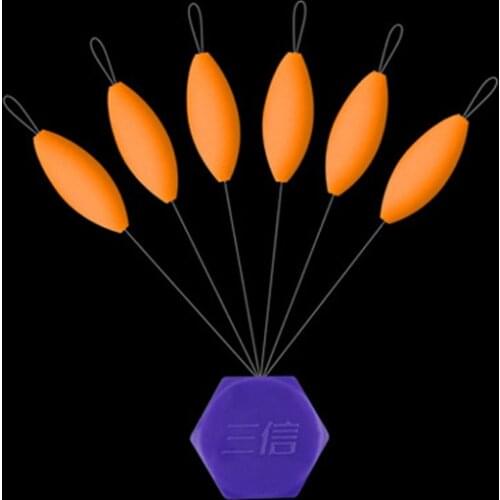 5packs/lot Orange Seven Star Float 000#-5# Olive Float Beans Night Fishing Bobber Fishing Tackle Accessory 6 in 1 B453