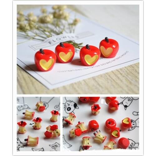8Pcs/Lot Artificial Christmas Apple Gift for Doll Toy Food Charms Toy Pretend Play Charms For Kids