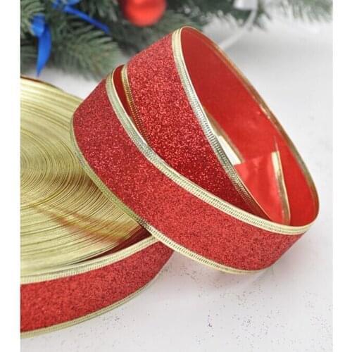 Glitter Ribbon Tree Decoration Christmas Band Ballroom Decor Wedding Ornaments Christmas Embellishment Ribbon Sewing Accessories