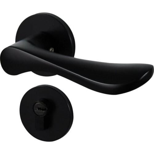 Big 58 Locking Body Mute Indoor Handle Lock Aluminum Alloy Modern Simplified Wooden Doors Black Split Lock 1set