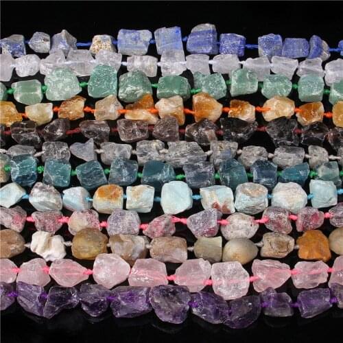 20*30MM 8-15pcs/strand Raw Crystal Nugget Chip Bead Irregular Rough Amethysts Citrines Rose Smoky Quartzs Pendant For Jewelry