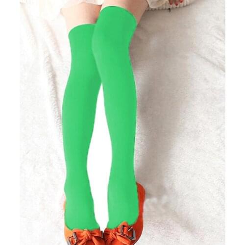 Women Solid Color Extra Long Boot Socks Over Knee Thigh High School Nylon Stocking Cute Over Knee Socks For Girls