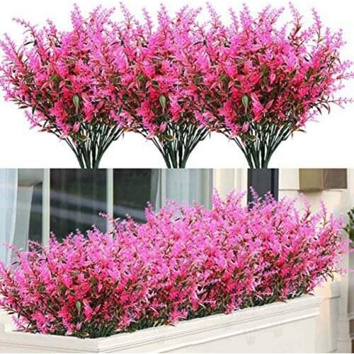 8 Sticks Artificial Flower Plastic Lavender Fake Plant Wedding Home Garden Decoration Bridal Bouquet Photography Props