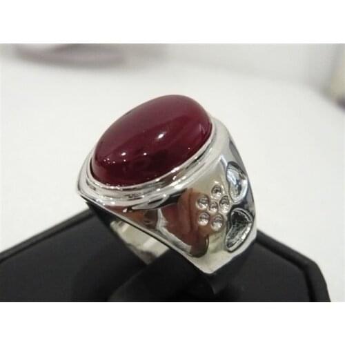 Fine men/womens red jade opal love ring #9,10,11,12