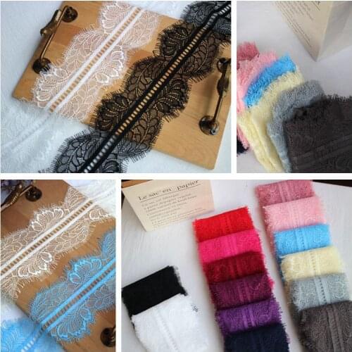 Price of 6meters wide 10CM exquisite bilateral eyelash lace fabric DIY clothing wedding veil stitching accessories