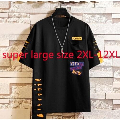 New Arrival Fashion Super Large Short Sleeve Mens Casual Print Knitted O-neck Men T Shirt Plus Size 2XL-7XL8XL9XL 10XL 11XL 12XL