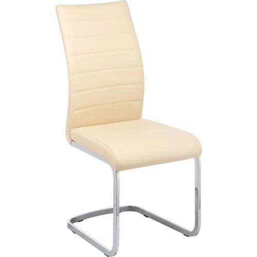 Dining Chairs Armless Dining/Living Room Kitchen Chairs PU Leather Upholstered Seat and Metal Legs Side Chairs with High Back