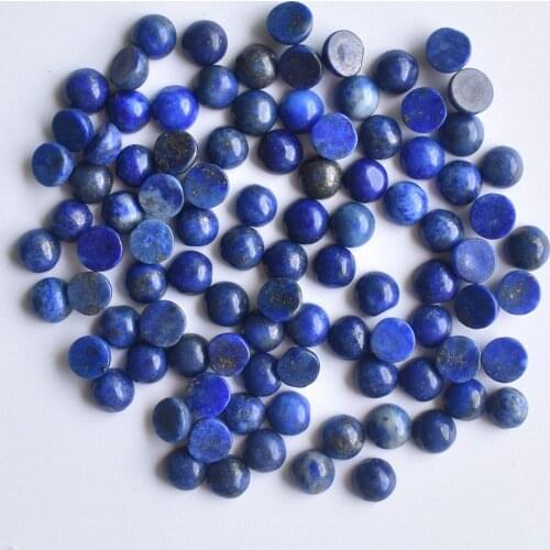 Wholesale 50pcs/lot new fashion natural Lapis Lazuli round cab cabochon beads 4mm for jewelry Accessories making free shipping