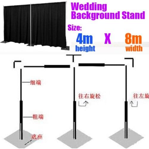 Excellent Backdrop Frame for wedding 4m x 8m Stainless Steel Pipe Wedding Backdrop Frame with expandable Rods Backdrop Stand