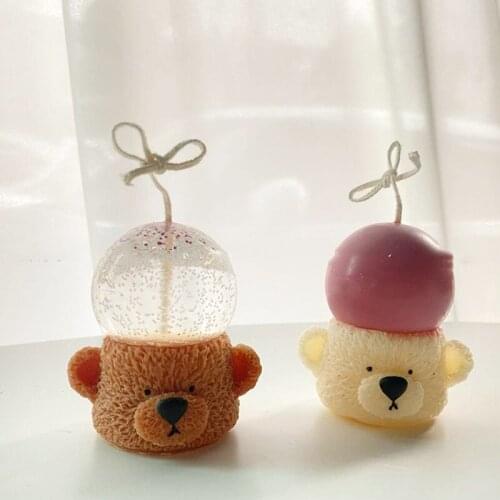 Bear Head Candle Silicone Mold Aromatherapy Epoxy Chocolate Cake Mold Pottery mould