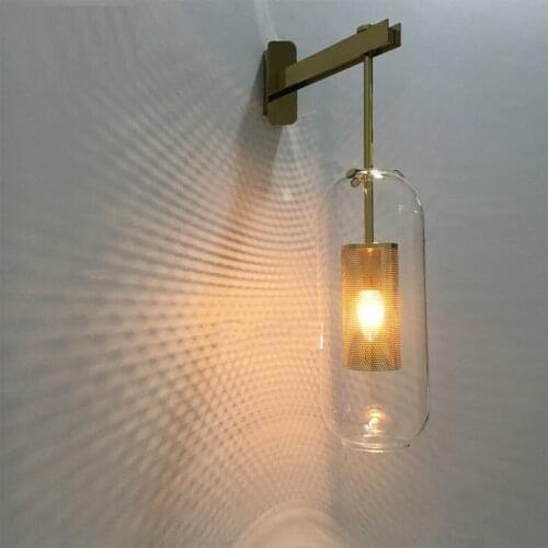 Nordic designer creative hotel villa corridor aisle lamp living room bedroom bedside model room glass wall lamp WF1226425