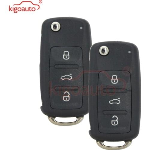 Kigoauto 2pcs folding Remote key shell 3 button HU66 5K0 837 202 AD for Volkswagen Passat Polo Golf Jetta Beetle Tiguan 2012