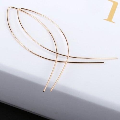 Crossed Hoop Earrings Black Gold Silver Color Charm Statement Long Loop Earring Female/Male Ear Fashion Jewelry Accessories Gift