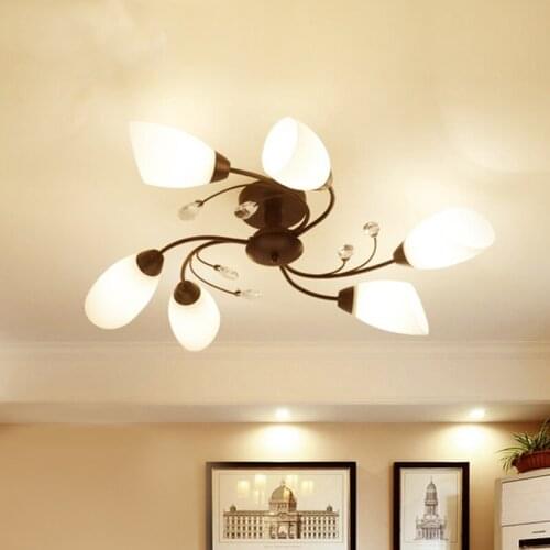 Modern Black Chandelier Rotate Flower Lighting Led Fixture Coffee Cafe Lamp Stainless Steel Calla Lily Luminaire White Luster