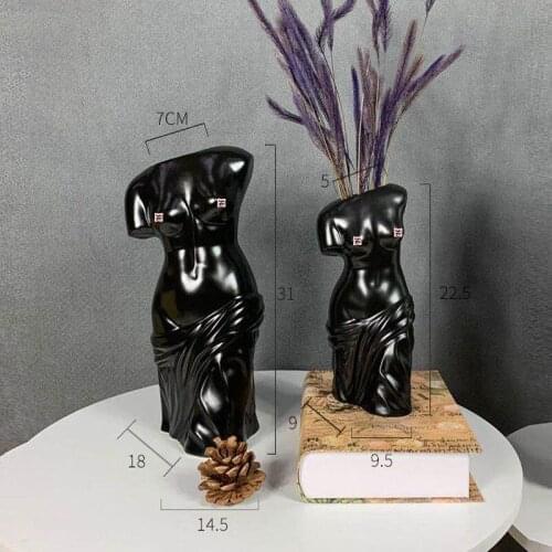 Human Body Figurine Creative Bust Character Naked Vase American Ceramic Vase Art Home Living Room Wine Cabinet Decoration Crafts