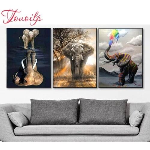 Triptych,Diamond Painting elephant,Full square drill 5d DIY Diamond Embroidery animal ,Cross Stitch,3D,Diamond Mosaic,stickers