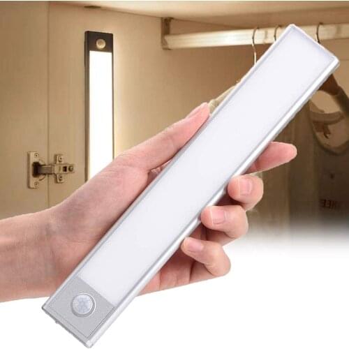 Ultra-thin 12/23/40CM LED Closet Light USB Rechargeable Under Cabinet Lighting Stick-on PIR Motion Sensor Wardrobe Wall Lamp