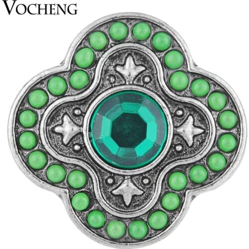Vocheng Snap Charms 18mm 2 Colors Round Bead Rhinestone Button Glam Jewelry Vn-1118