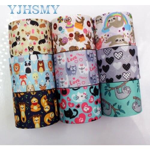 YJHSMY G-181029-1485,38mm 5Yards Cartoon Ribbons Thermal transfer Printed grosgrain,Clothing accessories,DIY handmade materials