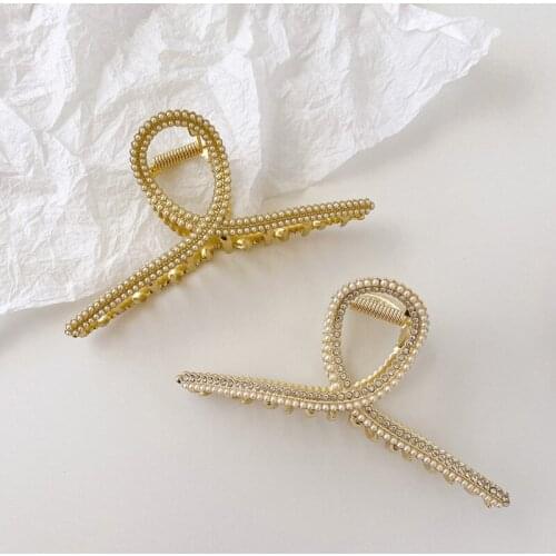 Korea Matte Metal Large Cross Hair Catch for Women Simple Hollow Ponytail Clip Girls Fashion Trend Hair Accessories New 2021