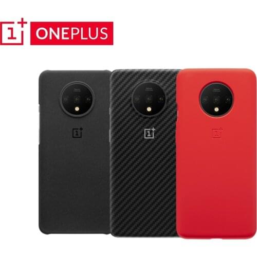 100% Original Official OnePlus 7T Case Cover Karbon Sandstone silicone Cushion protective Case Shockproof