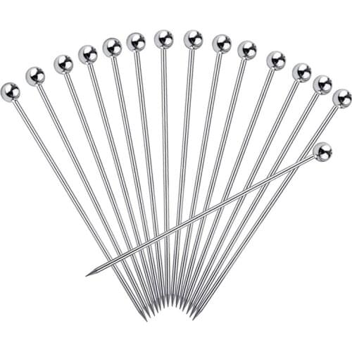 15Pcs Cocktail Picks, 4 Inch Reusable Stainless Steel Martini Picks Cocktail Toothpicks for Olives Appetizers Sandwich-ABUX
