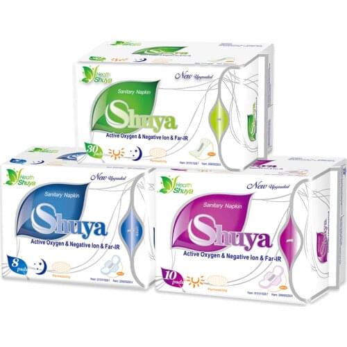3 Pack Shuya Sanitary Towels Organic Cotton Anion Gaskets Pads For Menstruation Anion Sanitary Napkin Women Panty Liner Pads