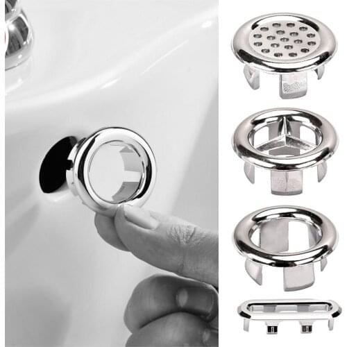 4 Styles Bath Sink Round Ring Overflow Spare Cover Plastic Silver Plated Tidy Trim Bathroom Ceramic Basin ceramic pots overflow