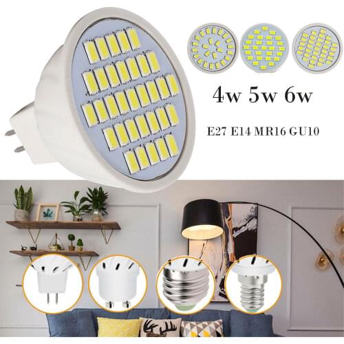 4W 5W 6W Spotlight E27 E14 MR16 GU10 LED Light Lamps 220V Lampada LED Bulb Bombillas LED Spotlight 48LED 60LED 80LED SMD 2835