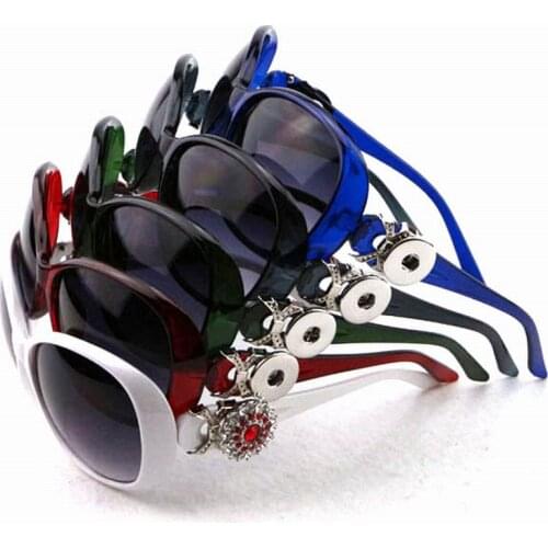 5Colors Retro UV Protection Snap button Metal Charm Sunglasses fit 18mm 20mm Charms snap buttons Jewelry for women