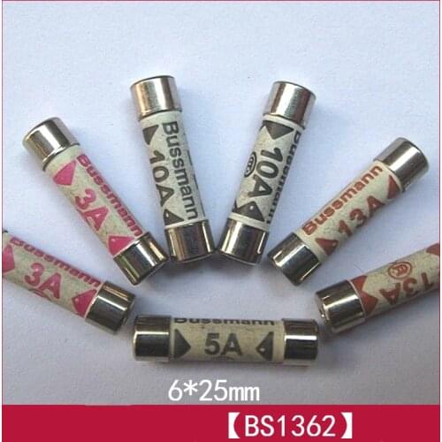 5PCS-10PCS / Fuse BS1362 20A 10A 13A 2A 15A 5A 3A 1A 6*25mm 6x25 Ceramic fuse tube