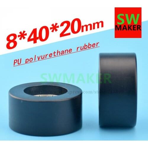 8*40*20mm flat package plastic roller bearing flat wheel, 4cm outer diameter 40mm, embedded 638ZZ bearing pulley