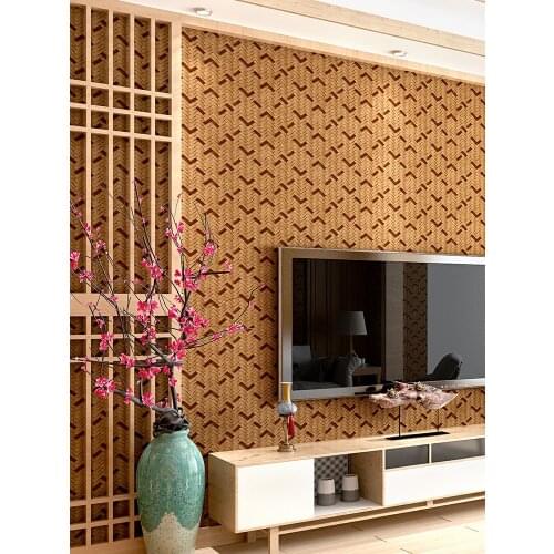 Beibehang Classical mattressed rattan wallpapers 3D Stereo Sackle Bamboo Bamboo Bookstore Tea House Wall Background Wallpaper