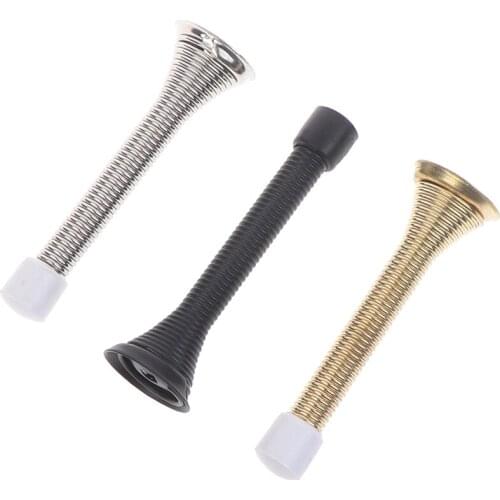 1 Piece 85MM Rubber Cap Metal Door Stops Spring Stopper Wall Door Stopper