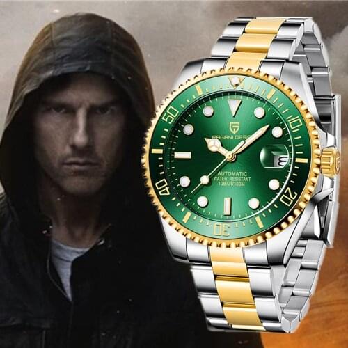 2020 PAGANI DESIGN Brand Automatic Mechanical Mens Green Watch Sports 100M Waterproof Sports Sapphire Watch Relogio Masculino