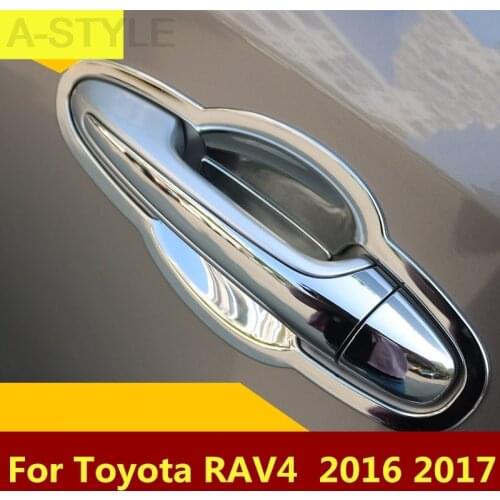For Toyota RAV4 RAV 4 2016 2017 Car Styling Inner Door Handle Cover Door Bowl Frame Trim Sticker Accessories Blade door bowl