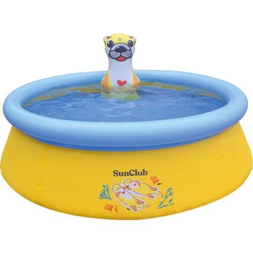 Household Large Cartoon Animal Paddling Pool Water Jet Round Inflatable Swimming Pool Playing Toy Pool Slide Pool Swimming Pool