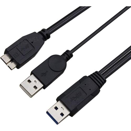 Dual USB 3.0 M to M Y Cable for Clickfree Portable Hard Drive Disk EMC Iomega eGo 1TB 35056 Hard Drive