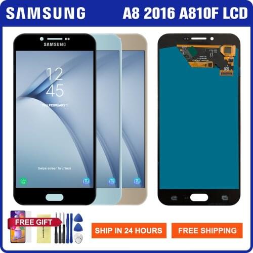 Super Amoled Screen For Samsung Galaxy A8 2016 LCD With Touch Screen Digitizer Assembly Parts For Samsung A810 A810F/DS