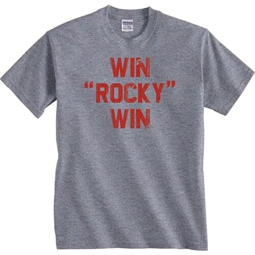 Guys Tees 100% Cotton T-shirts Mens Tops Win Rocky Win T Shirt Fashion Summer Male Sweatshirts