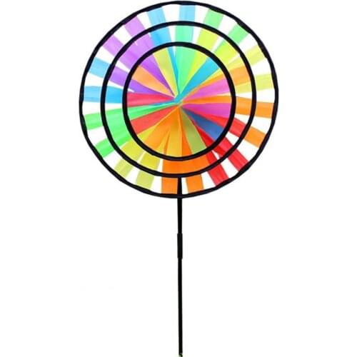 Exquisite Pinwheels Round Shape Fine Workmanship Colorful Wind Spinners Model Toy for Garden Decor