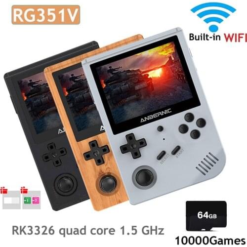 RG351V Retro Game Handheld Built-in WIFI Online Combat Games 3.5inch IPS Screen Portable Video Game Console PS1 Game Player 351V