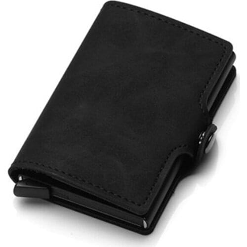 BISI GORO 2020 Top Quality PU Leather Business Credit Card Holder Wallet Single Box Card Case Women And Men RFID Wallets Hasp
