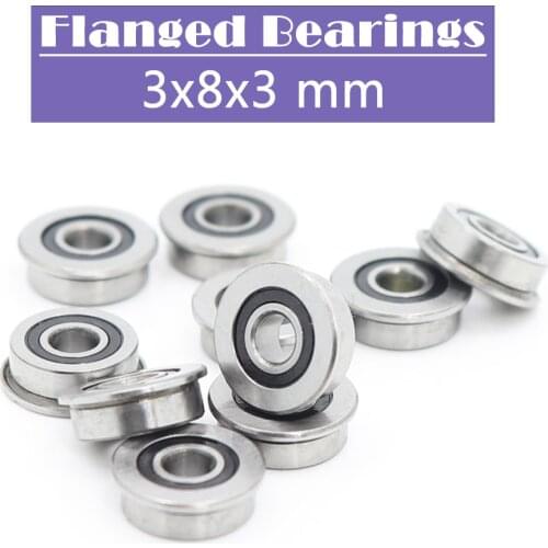 MF83-2RS Bearing 3x8x3mm ( 10 PCS ) ABEC-1 Miniature Flanged MF83RS Ball Bearings RF-830DD